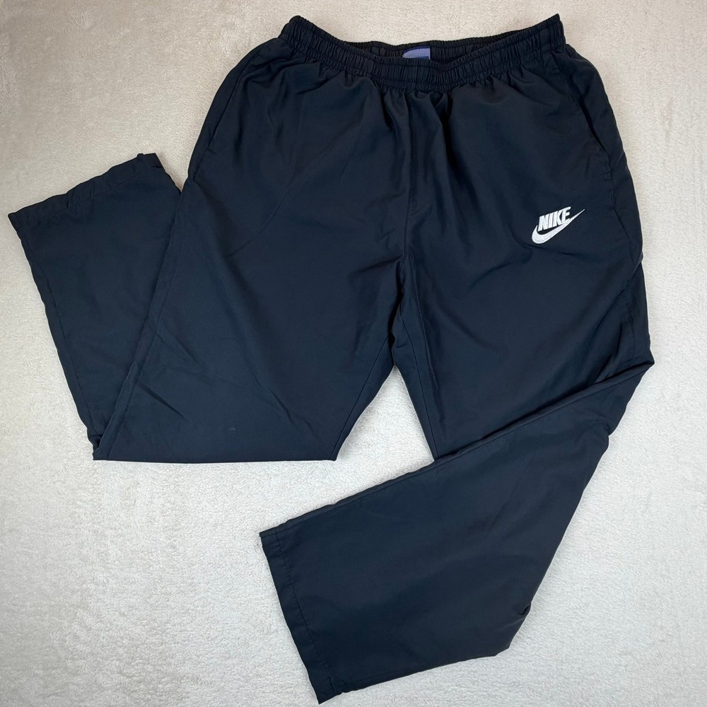 Nike Sportwear Navy Blue Nylon Windbreaker Baggy Pants Mens XL Mesh Lined Y2K